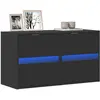 Image de Meubles Tv Muraux Avec Lumières Led 2 Pcs Noir 41x31x45 Cm Vidaxl