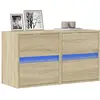 Image de Meubles Tv Muraux Lumières Led 2 Pcs Chêne Sonoma 41x31x45 Cm Vidaxl