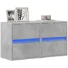 Image de Meubles Tv Muraux Et Lumières Led 2 Pcs Gris Béton 41x31x45 Cm Vidaxl
