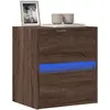 Image de Meuble Tv Mural Avec Lumières Led Chêne Marron 41x31x45 Cm Vidaxl