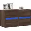 Image de Meubles Tv Muraux Lumières Led 2 Pcs Chêne Marron 41x31x45 Cm Vidaxl