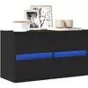 Image de Meuble Tv Mural Avec Lumières Led Noir 80x31x45 Cm Vidaxl