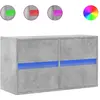Image de Meuble Tv Mural Avec Lumières Led Gris Béton 80x31x45 Cm Vidaxl