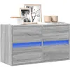 Image de Meuble Tv Mural Avec Lumières Led Sonoma Gris 80x31x45 Cm Vidaxl
