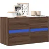 Image de Meuble Tv Mural Avec Lumières Led Chêne Marron 80x31x45 Cm Vidaxl