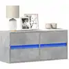 Image de Meuble Tv Mural Avec Lumières Led Gris Béton 100x31x45 Cm Vidaxl