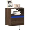 Image de Meubles Tv Muraux Lumières Led 2 Pcs Chêne Marron 41x31x45 Cm Vidaxl