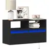 Image de Meuble Tv Mural Avec Lumières Led Noir 80x31x45 Cm Vidaxl