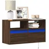 Image de Meuble Tv Mural Avec Lumières Led Chêne Marron 80x31x45 Cm Vidaxl