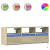 Image de Vidaxl meuble tv mural avec lumières led chêne sonoma 130x31x45 cm