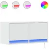 Image de Meuble Tv Mural Avec Lumières Led Blanc 80x31x35 Cm Vidaxl