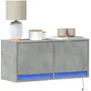 Image de Meuble Tv Mural Avec Lumières Led Gris Béton 80x31x35 Cm Vidaxl