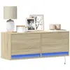 Image de Meuble Tv Mural Avec Lumières Led Chêne Sonoma 100x31x35 Cm Vidaxl