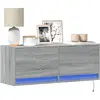 Image de Meuble Tv Mural Avec Lumières Led Sonoma Gris 100x31x35 Cm Vidaxl