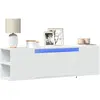 Image de Meuble Tv Mural Avec Lumières Led Blanc 135x31x39,5 Cm Vidaxl