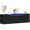 Image de Meuble Tv Mural Avec Lumières Led Noir 135x31x39,5 Cm Vidaxl