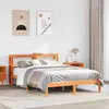 Image de Cadre De Lit Et Tête De Lit Sans Matelas Cire Marron 135x190 Cm Vidaxl