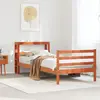 Image de Cadre De Lit Sans Matelas Cire Marron 75x190 Cm Bois Pin Massif Vidaxl