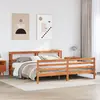 Image de Cadre De Lit Sans Matelas Cire Marron 200x200cm Bois Pin Massif Vidaxl