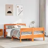 Image de Cadre De Lit Sans Matelas Cire Marron 135x190cm Bois Pin Massif Vidaxl