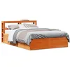 Image de vidaXL Cadre de lit avec tête de lit cire marron 120x190cm bois de pin meuble de chambre à coucher sommier lit en bois 3306362