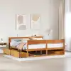 Image de Cadre De Lit Sans Matelas Cire Marron 180x200cm Bois Pin Massif Vidaxl