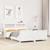 Image de vidaXL Cadre de lit avec tête de lit blanc 120x190 cm bois pin massif meuble de chambre à coucher sommier lit en bois 3306478