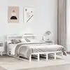 Image de Cadre De Lit Sans Matelas Blanc 150x200 Cm Bois De Pin Massif Vidaxl