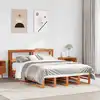 Image de Cadre De Lit Sans Matelas Cire Marron 120x190cm Bois Pin Massif Vidaxl