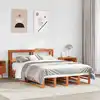 Image de Cadre De Lit Sans Matelas Cire Marron 140x190cm Bois Pin Massif Vidaxl