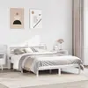 Image de Cadre De Lit Sans Matelas Blanc 140x190 Cm Bois De Pin Massif Vidaxl