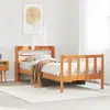 Image de Cadre De Lit Et Tête De Lit Sans Matelas Cire Marron 100x200 Cm Vidaxl