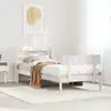 Image de Cadre De Lit Sans Matelas Blanc 90x190 Cm Bois De Pin Massif Vidaxl