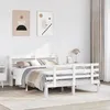 Image de vidaXL Cadre de lit avec tête de lit sans matelas blanc 140x190 cm 3306846