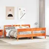 Image de Cadre De Lit Sans Matelas Cire Marron 180x200cm Bois Pin Massif Vidaxl