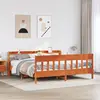 Image de Cadre De Lit Sans Matelas Cire Marron 200x200cm Bois Pin Massif Vidaxl