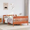 Image de Cadre De Lit Sans Matelas Cire Marron 135x190cm Bois Pin Massif Vidaxl