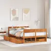 Image de Cadre De Lit Sans Matelas Cire Marron 120x200cm Bois Pin Massif Vidaxl