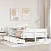 Image de Cadre De Lit Sans Matelas Blanc 140x190 Cm Bois De Pin Massif Vidaxl