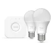 Image de Kit de démarrage - Philips Hue - 1 Bridge - 2 ampoules A60 - Lumière blanche et colorée