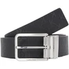 Image de Calvin Klein Jeans - Ceinture En Cuir Noire Avec Une Boucle Rectangulaire Et Un Imprimé All-over Logo - Noire 100