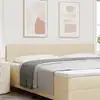 Image de Tête De Lit Led Avec Bandes Led Crème 200 Cm Tissu Vidaxl