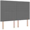 Image de Vidaxl tête de lit led gris clair 144 cm tissu en velours côtelé