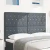 Image de Tête De Lit Led Avec Bandes Led Gris Foncé 144 Cm Velours Vidaxl