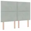 Image de Vidaxl tête de lit led gris clair 144 cm velours