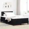 Image de Lit À Ressorts Avec Tête De Lit Noir 120 X 190 Cm Tissu Vidaxl