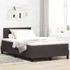 Image de Lit À Ressorts Avec Tête De Lit Marron Foncé 120 X 200 Cm Tissu Vidaxl