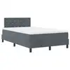 Image de Vidaxl lit à ressorts avec matelas gris foncé 120 x 190 cm velours