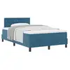 Image de Vidaxl lit à ressorts avec matelas bleu foncé 120 x 190 cm velours