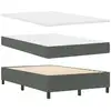 Image de Vidaxl lit à ressorts avec matelas gris foncé 120 x 190 cm tissu